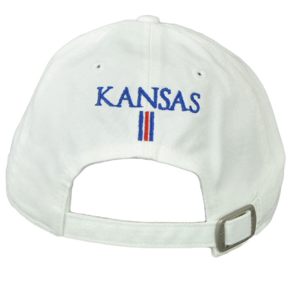 NCAA Adidas Kansas Jayhawks E2461 Softball Hat Cap Curved Bill White Relaxed