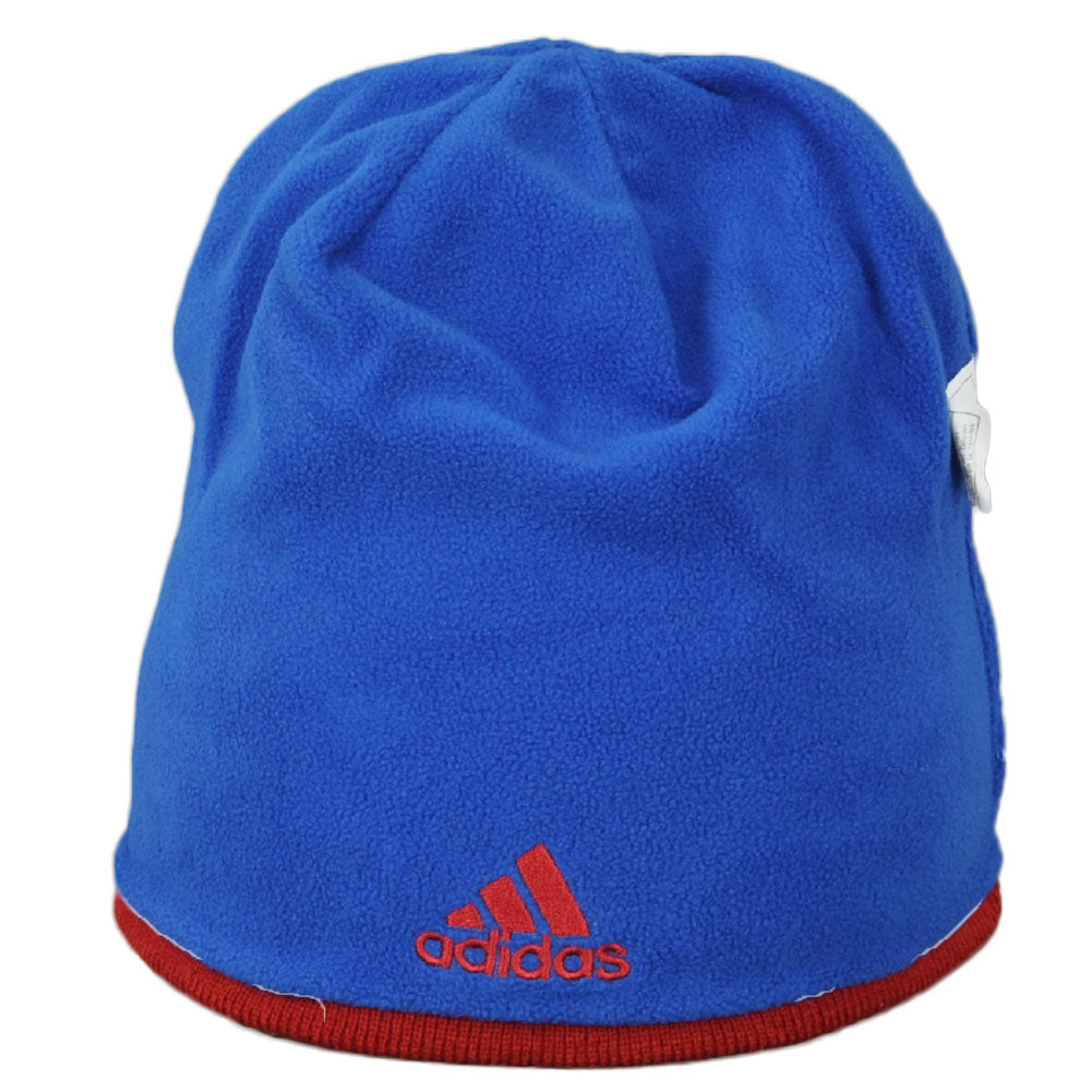 NCAA Adidas Kansas Jayhawks KA78Z Reversible Knit Beanie White Blue Cuffless Hat