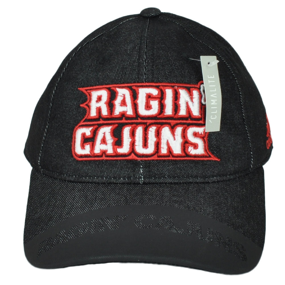 NCAA Adidas Louisiana Ragin Cajuns QA80Z Denim Black Hat Cap Snapback Relaxed