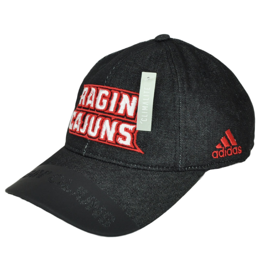 NCAA Adidas Louisiana Ragin Cajuns QA80Z Denim Black Hat Cap Snapback Relaxed
