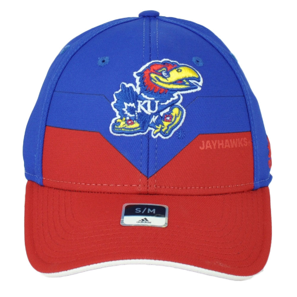 NCAA Adidas Kansas Jayhawks M730Z Flex Fit Hat Cap Blue Stretch