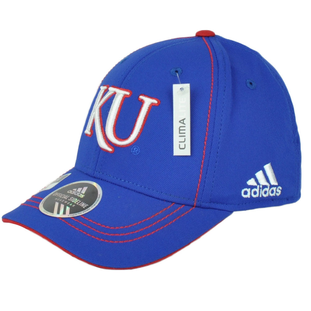 NCAA Adidas Kansas Jayhawks TW36Z Flex Fit Hat Cap Blue Stretch