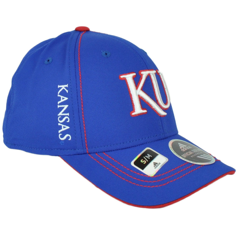 NCAA Adidas Kansas Jayhawks TW36Z Flex Fit Hat Cap Blue Stretch