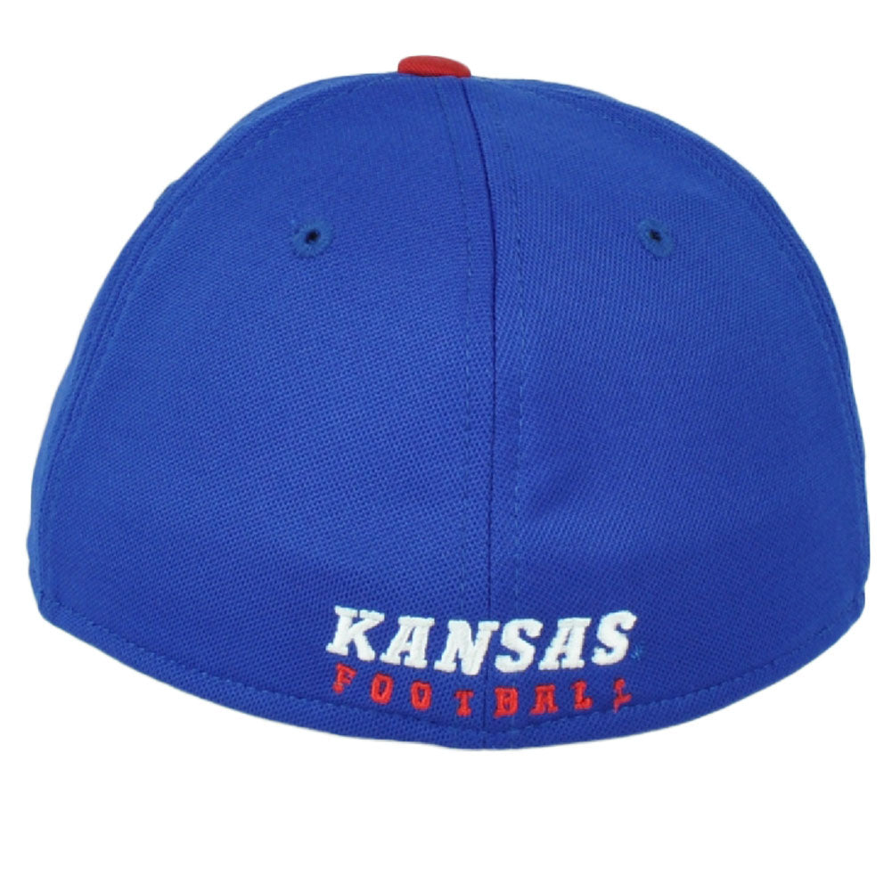 NCAA Adidas Kansas Jayhawks M063Z Flex Fit Hat Cap Blue Stretch