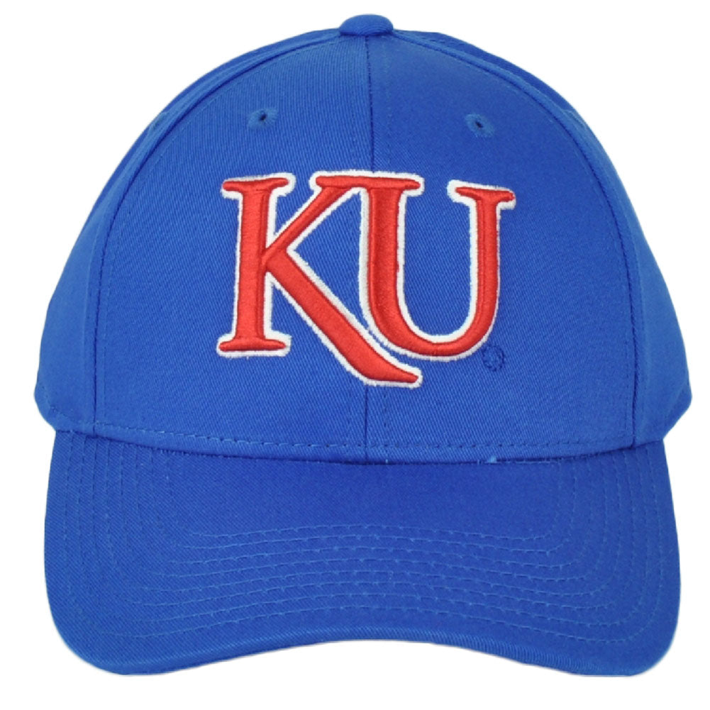 NCAA Adidas Kansas Jayhawks VH55Z Structured Royal Blue Adjustable Hat Cap