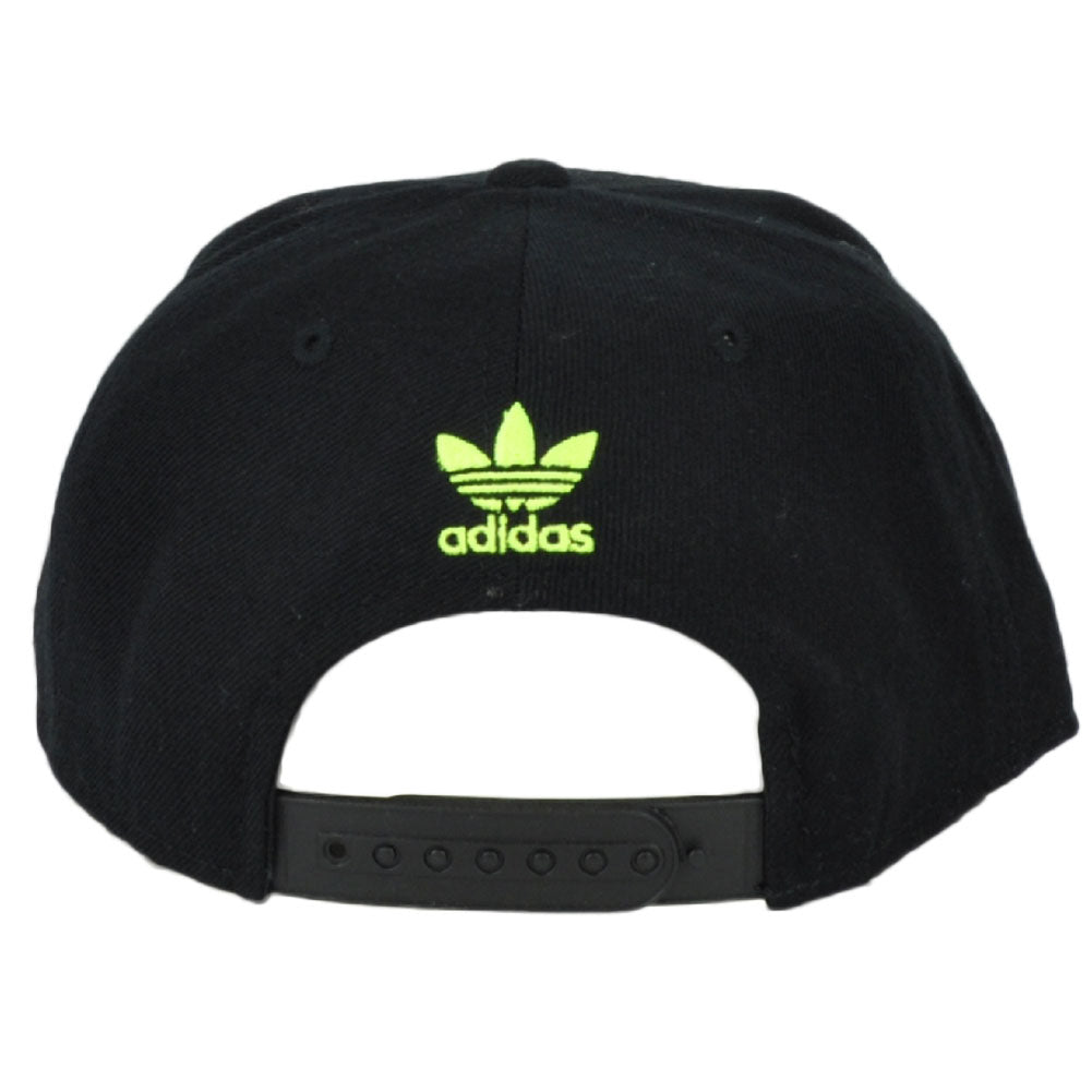 NCAA Adidas Kansas Jayhawks NK55Z Snapback Black Neon Logo Hat Cap Flat Bill