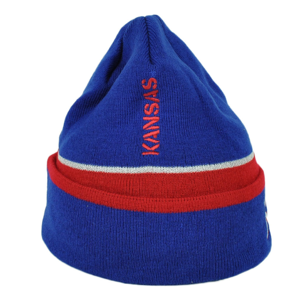 NCAA Adidas Kansas Jayhawks KY27Z Cuffed Blue Beanie Knit Hat Toque Winter