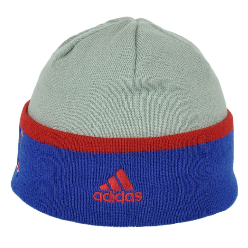 NCAA Adidas Kansas Jayhawks KY52Z Cuffed Gray Blue Knit Beanie Winter Hat