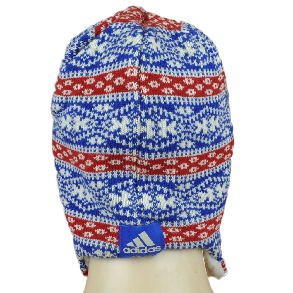 NCAA Adidas Kansas Jayhawks KG60Z Lap Lander Ear Flap Fleece Knit Beanie Winter