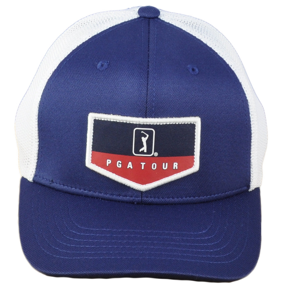 Proseries PGA Tour Golf Professional Mesh Peacoat White Snapback Adult Hat Cap