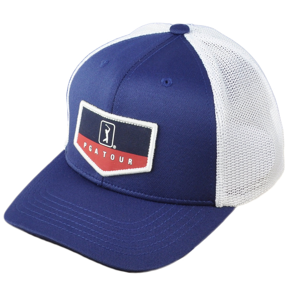 Proseries PGA Tour Golf Professional Mesh Peacoat White Snapback Adult Hat Cap