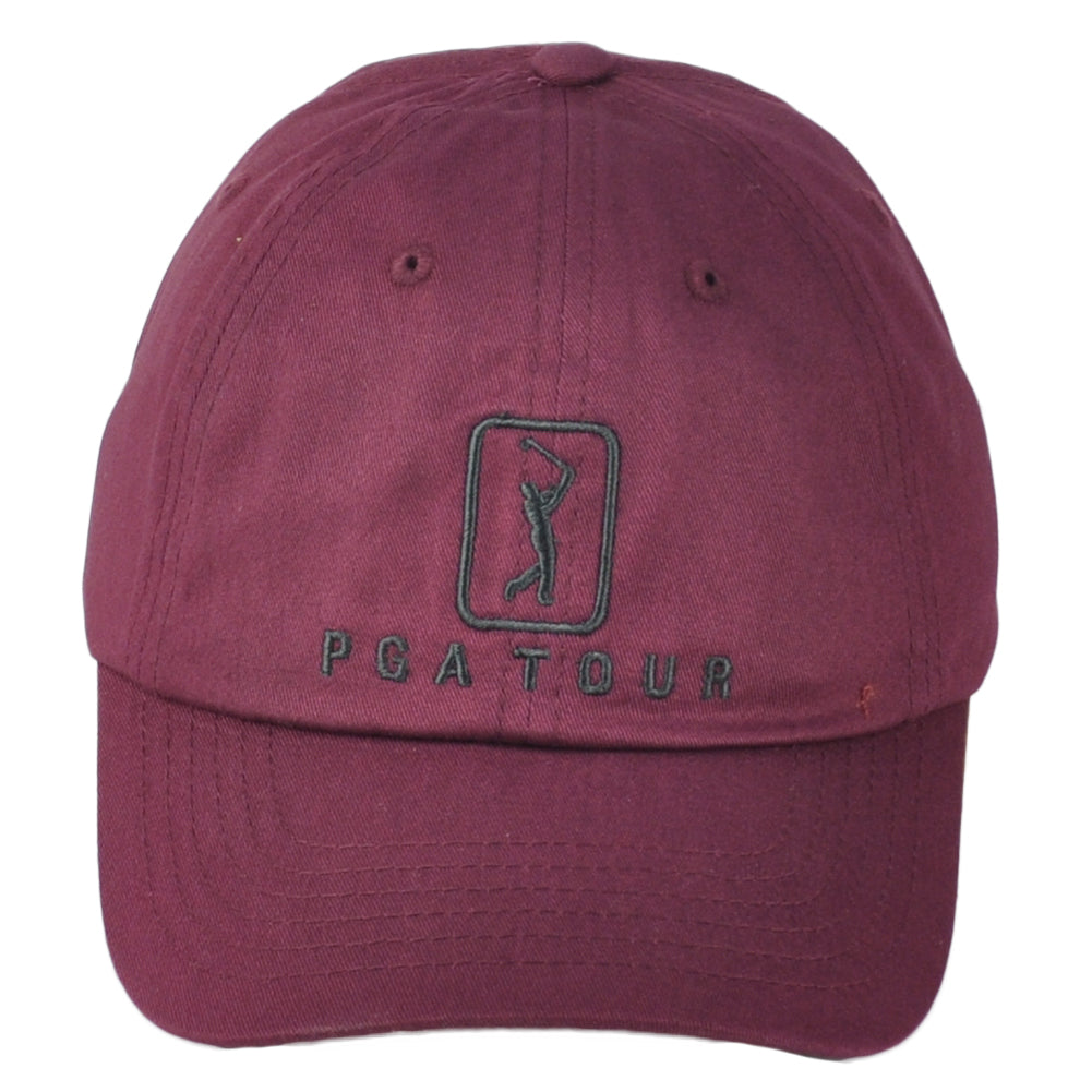 PGA Tour Golf Professional Moisture Wicking Burgundy Curved Bill Adults Hat Cap