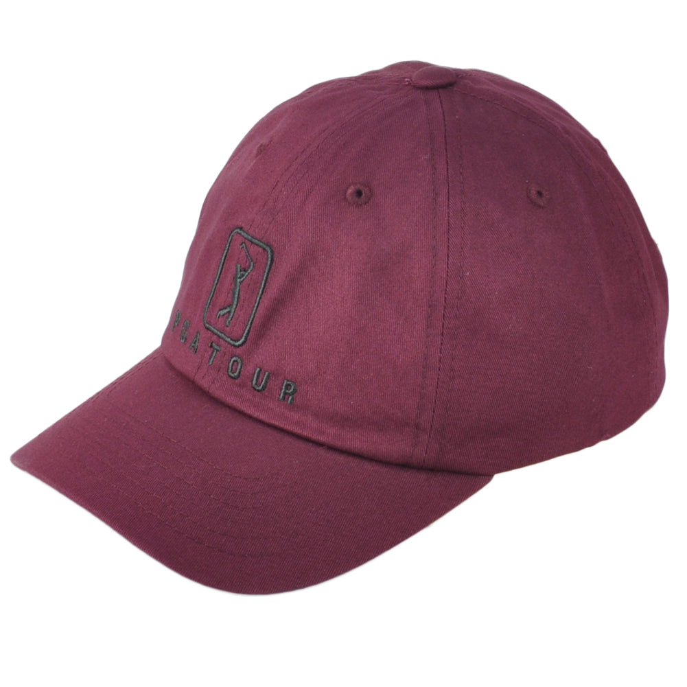PGA Tour Golf Professional Moisture Wicking Burgundy Curved Bill Adults Hat Cap