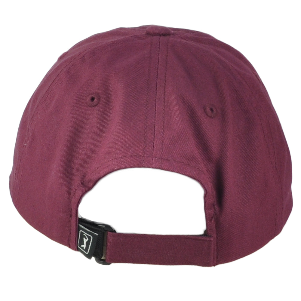 PGA Tour Golf Professional Moisture Wicking Burgundy Curved Bill Adults Hat Cap