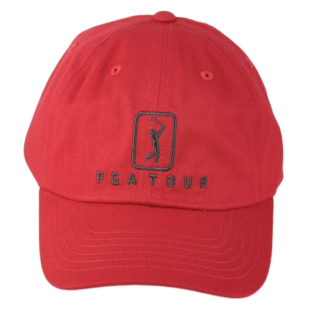 PGA Tour Golf Professional Moisture Wicking Chili Red Curved Bill Adults Hat Cap