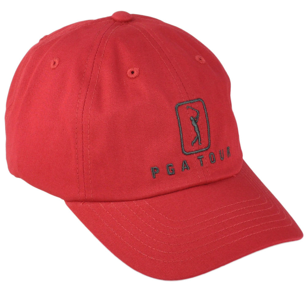 PGA Tour Golf Professional Moisture Wicking Chili Red Curved Bill Adults Hat Cap