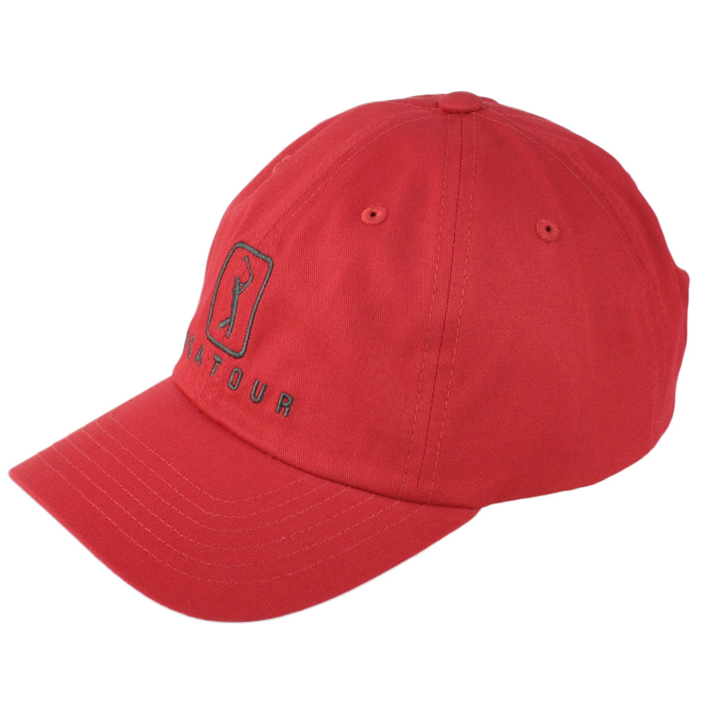 PGA Tour Golf Professional Moisture Wicking Chili Red Curved Bill Adults Hat Cap