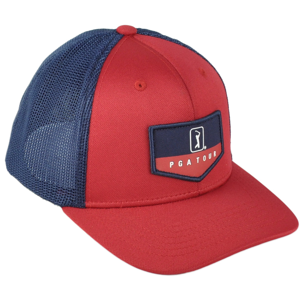 Proseries PGA Tour Golf Professional Mesh Chili Red Blue Snapback Adult Hat Cap