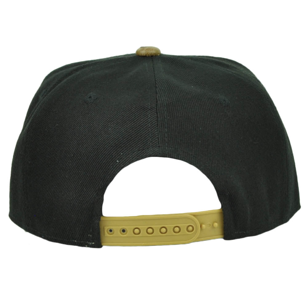 California Republic Cali Bear Ostrich Flat Bill Snapback Black Brown Hat Cap