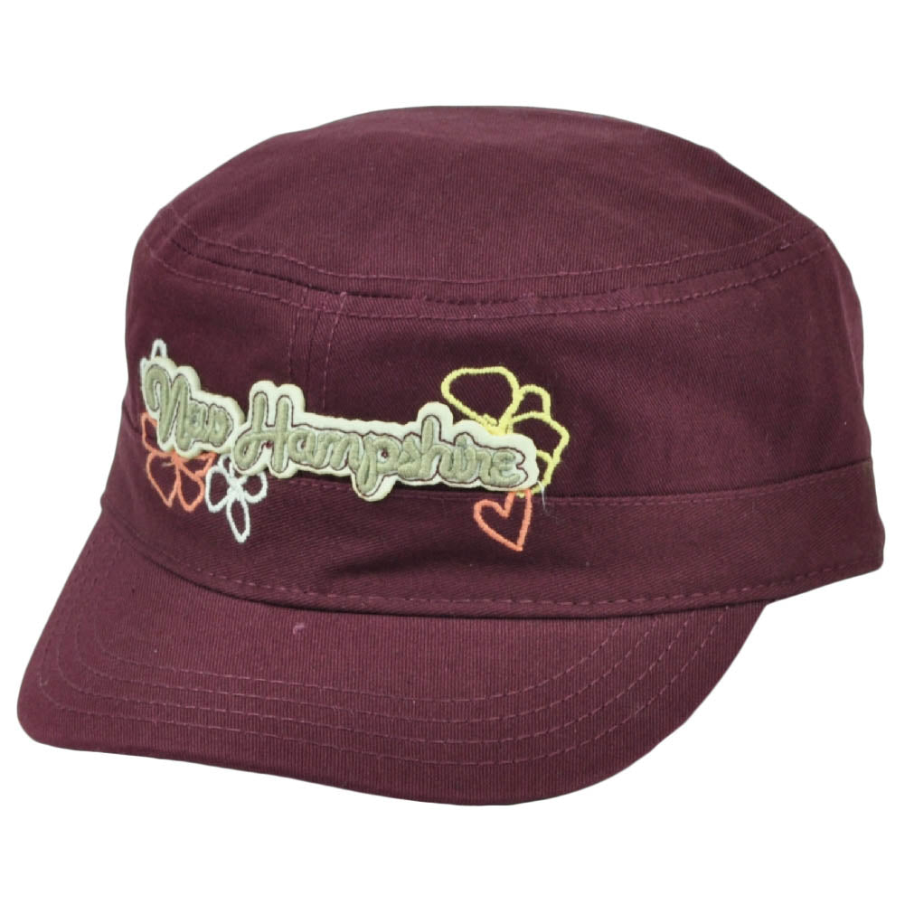 New Hampshire State USA America Burgundy Womens Fatigue Hat Cap Adjustable City