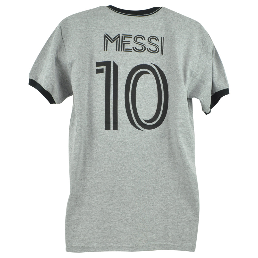 MLS Inter Miami Lionel Messi #10 Gray Sports Soccer Futbol Men Tshirt Tee