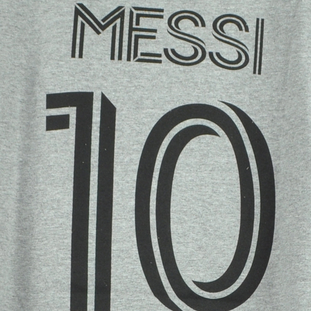 MLS Inter Miami Lionel Messi #10 Gray Sports Soccer Futbol Men Tshirt Tee