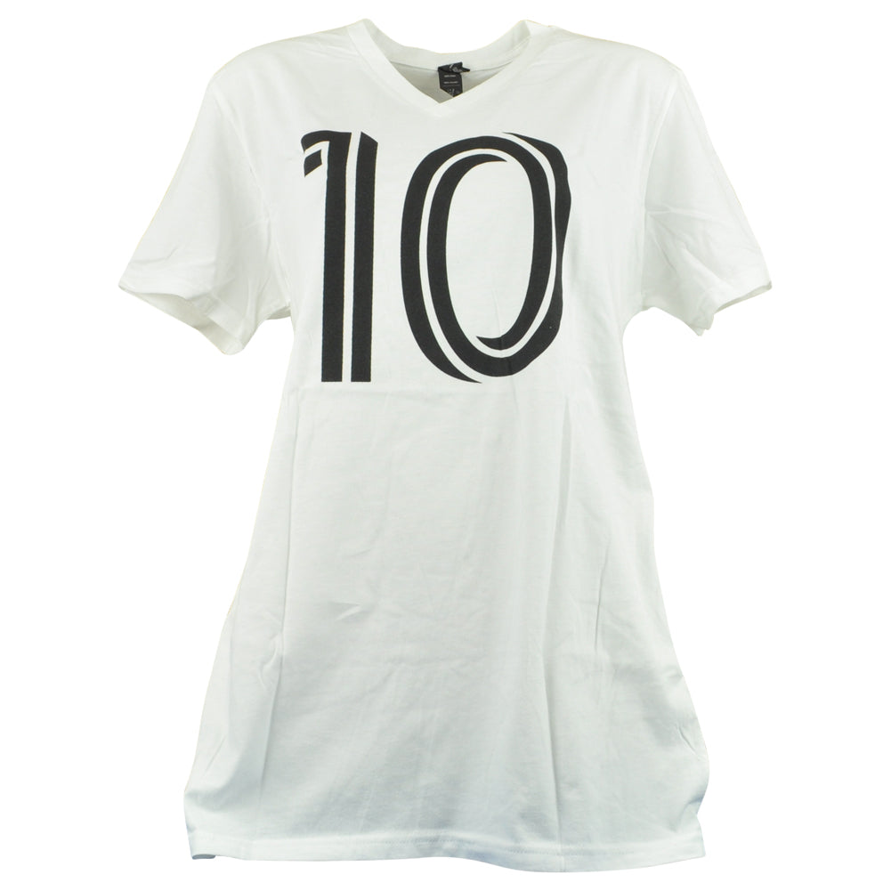 MLS Inter Miami Lionel Messi #10 White Women Ladies Soccer Futbol Tshirt Tee