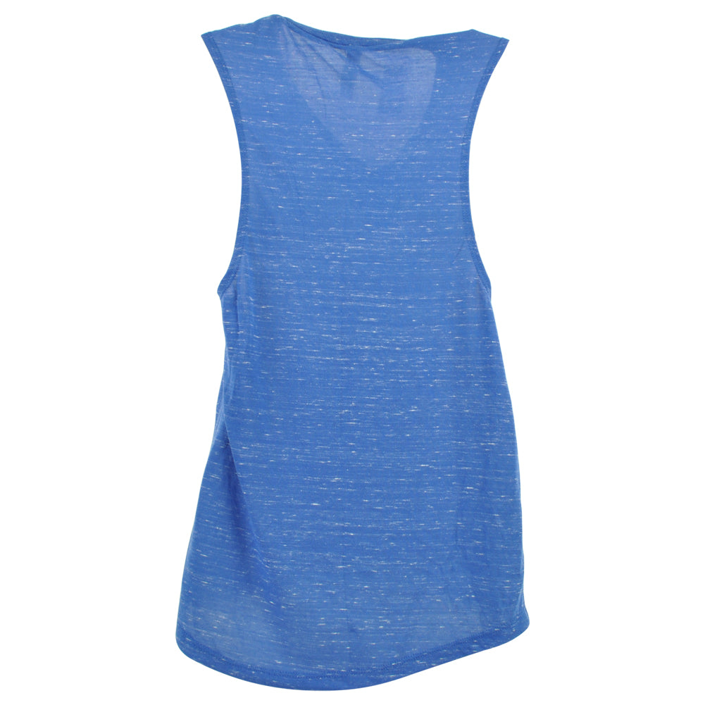 USA Powerlifting Weight Gym Blue No Sleeve Relaxed Womens Ladies Tshirt Tee