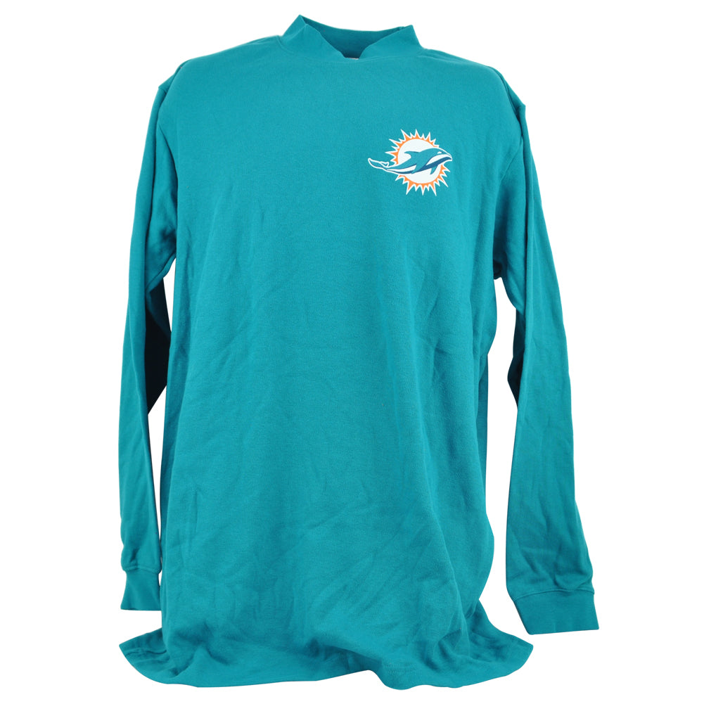 NFL Miami Dolphins Football Long Sleeve Adults Men Tshirt Aqua Sports