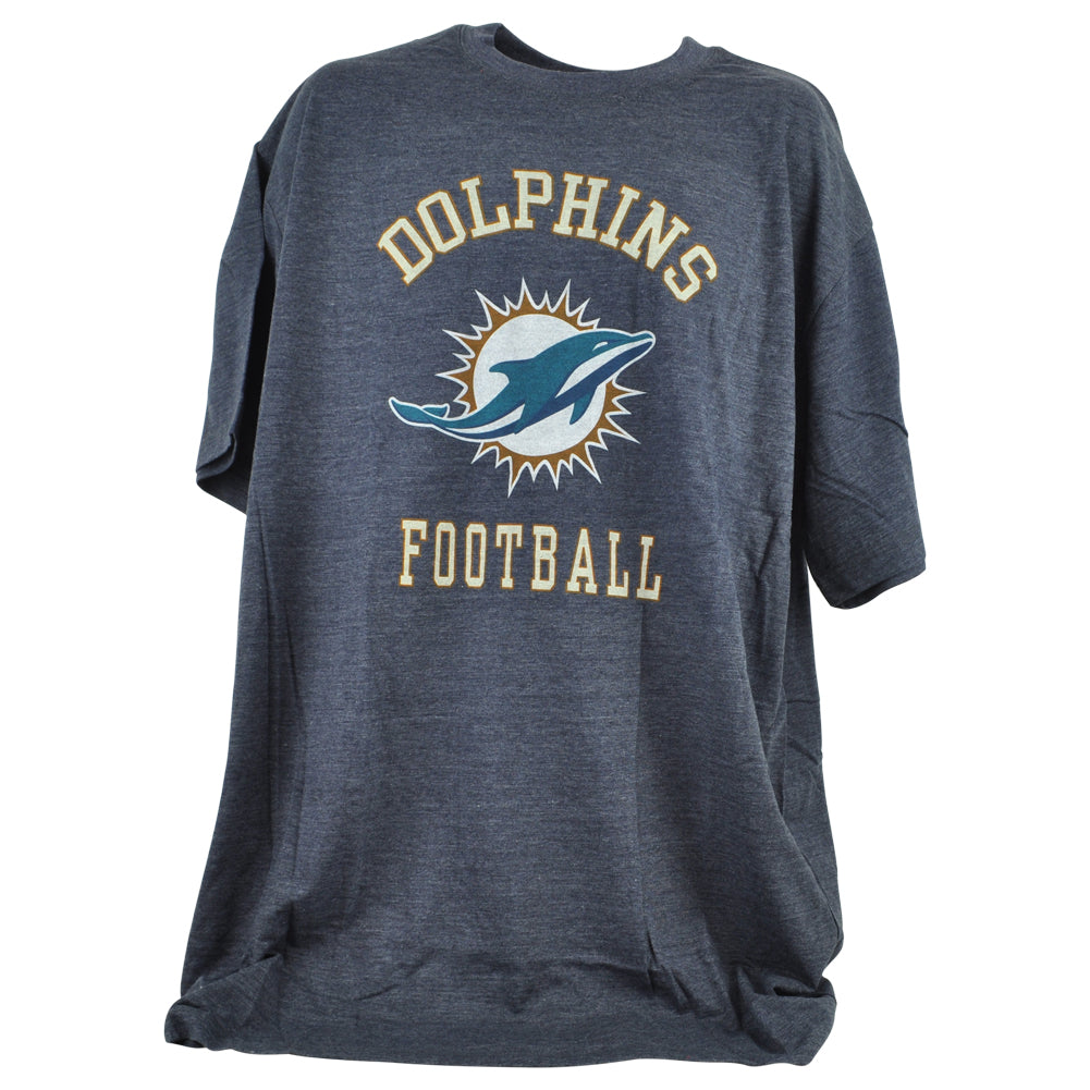 NFL Miami Dolphins Football Short Sleeve Adults Men Navy Heather Tshirt Tee