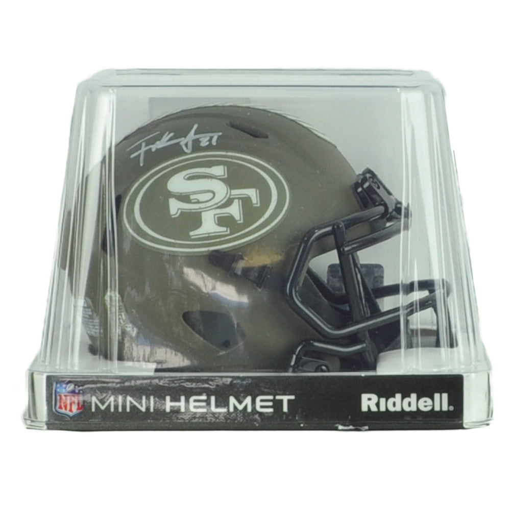 NFL San Francisco 49ers Frank Gore Signed Autograph Riddell Mini Helmet Salute