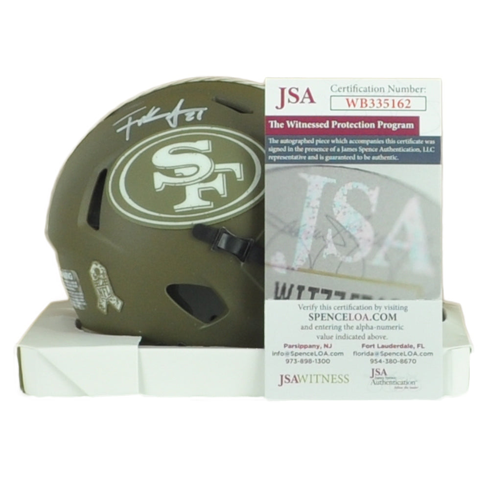 NFL San Francisco 49ers Frank Gore Signed Autograph Riddell Mini Helmet Salute