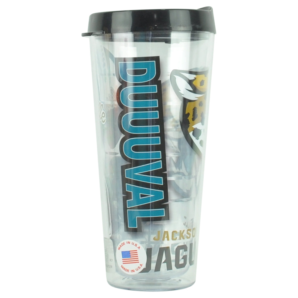 NFL Jacksonville Jaguars Duuuval Football 22oz Tervis Classic Tumbler Allover