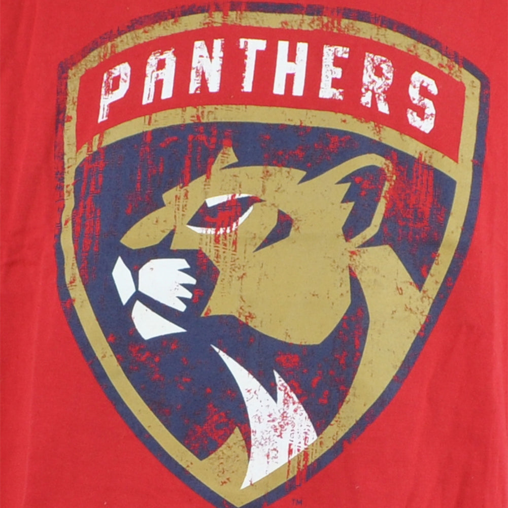 NHL Adidas Florida Panthers Hockey Youth Boys Distressed Faded Tshirt Tee