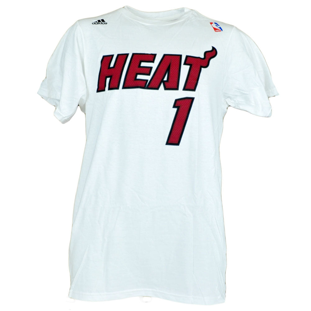NBA Miami Heat Basketball Adidas Mens Chris Bosh 1 Go To Tee Cotton Shirt