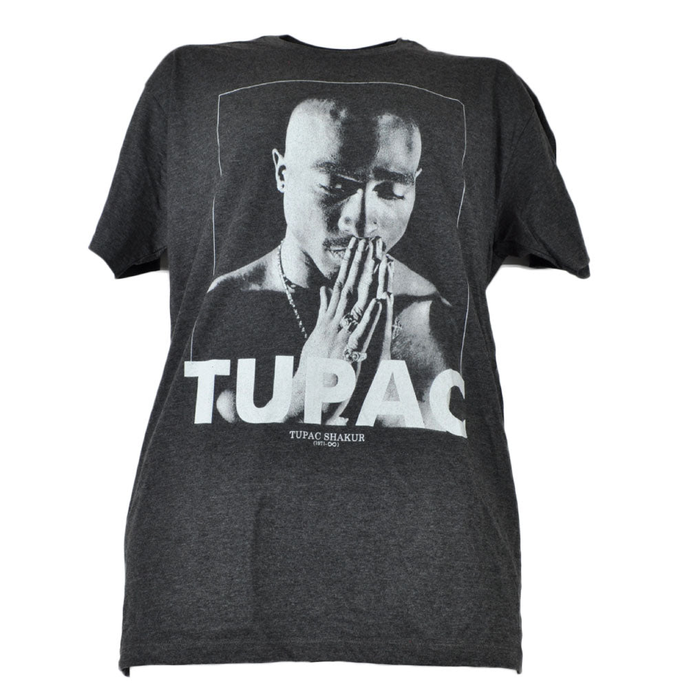 Tupac Rapper Singer Charcoal Tshirt Tee Short Sleeve Concert Mens Adult