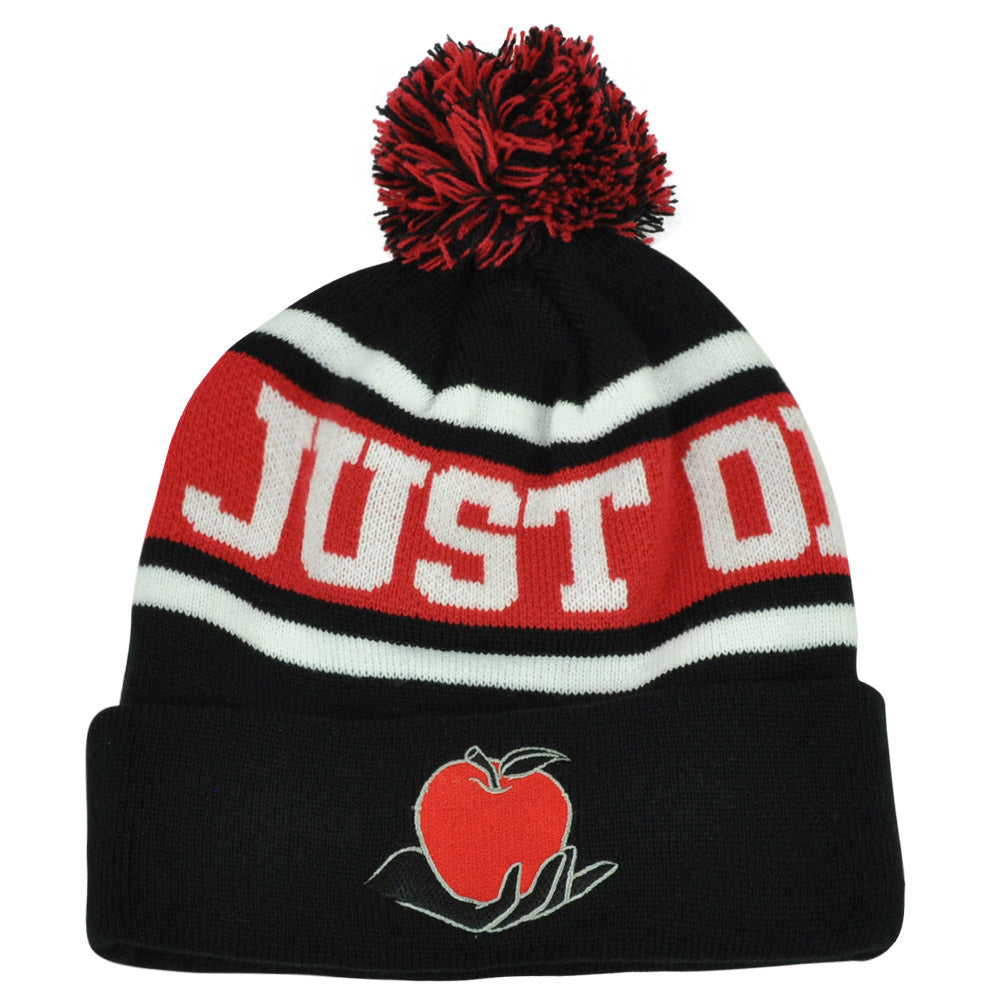 Disney Movie Snow White Just One Bite Apple Knit Pom Cuffed Beanie Word Mark Hat