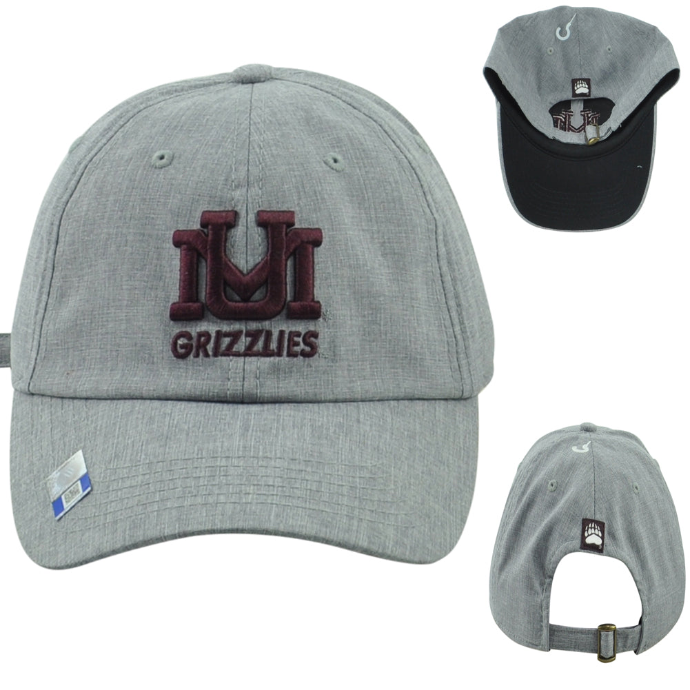 NCAA Captivating Montana Grizzlies Curved Bill Adults Adjustable Gray Hat Cap