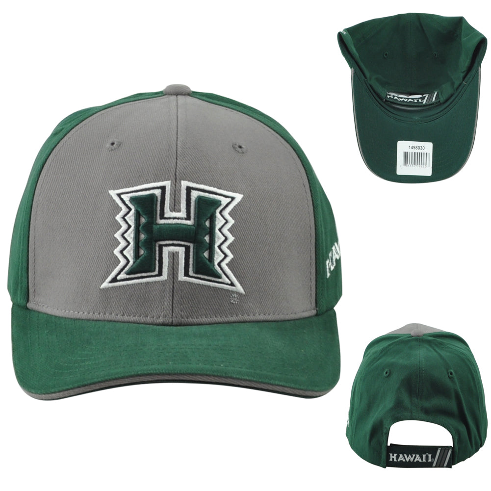 NCAA Captivating Hawaii Warriors Two Tone Curved Bill Adults Men Sports Hat Cap