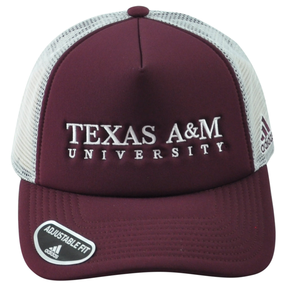 NCAA Adidas Texas A&M Aggies University Foam Trucker Adjustable Adults Hat Cap