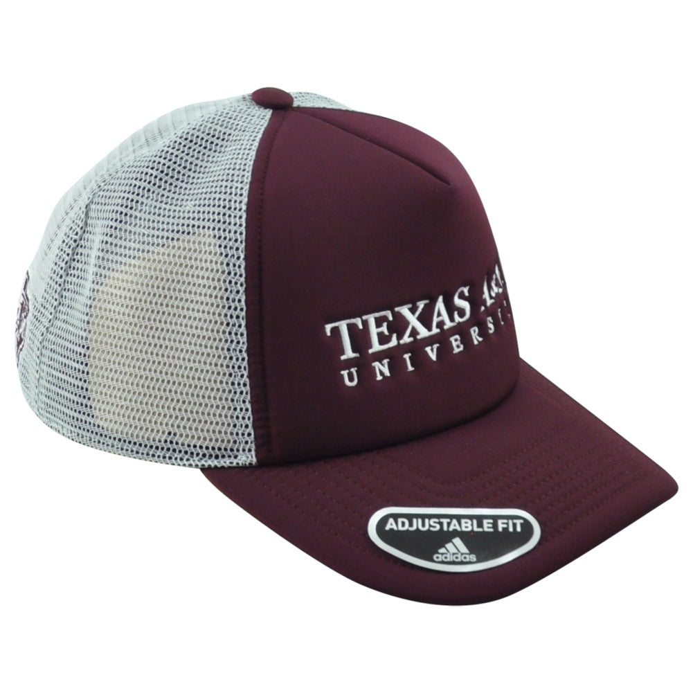 NCAA Adidas Texas A&M Aggies University Foam Trucker Adjustable Adults Hat Cap