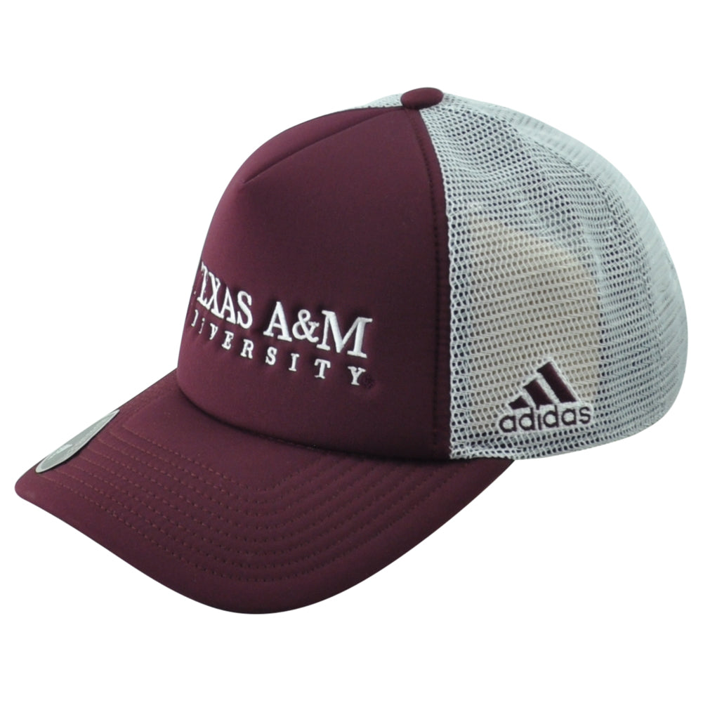 NCAA Adidas Texas A&M Aggies University Foam Trucker Adjustable Adults Hat Cap