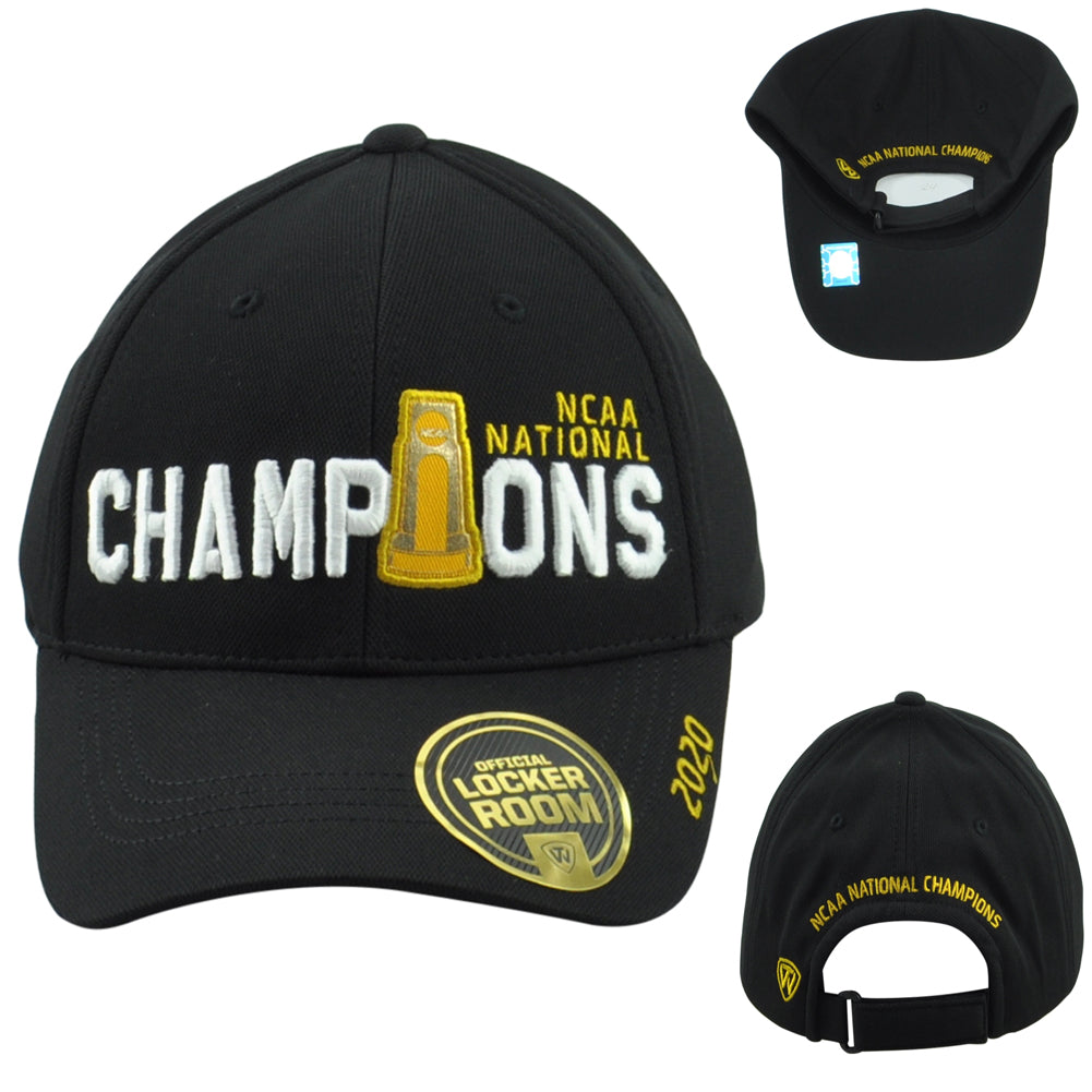 NCAA National Champions 2020 Official Locker Room TOW Black Adult Sports Hat Cap