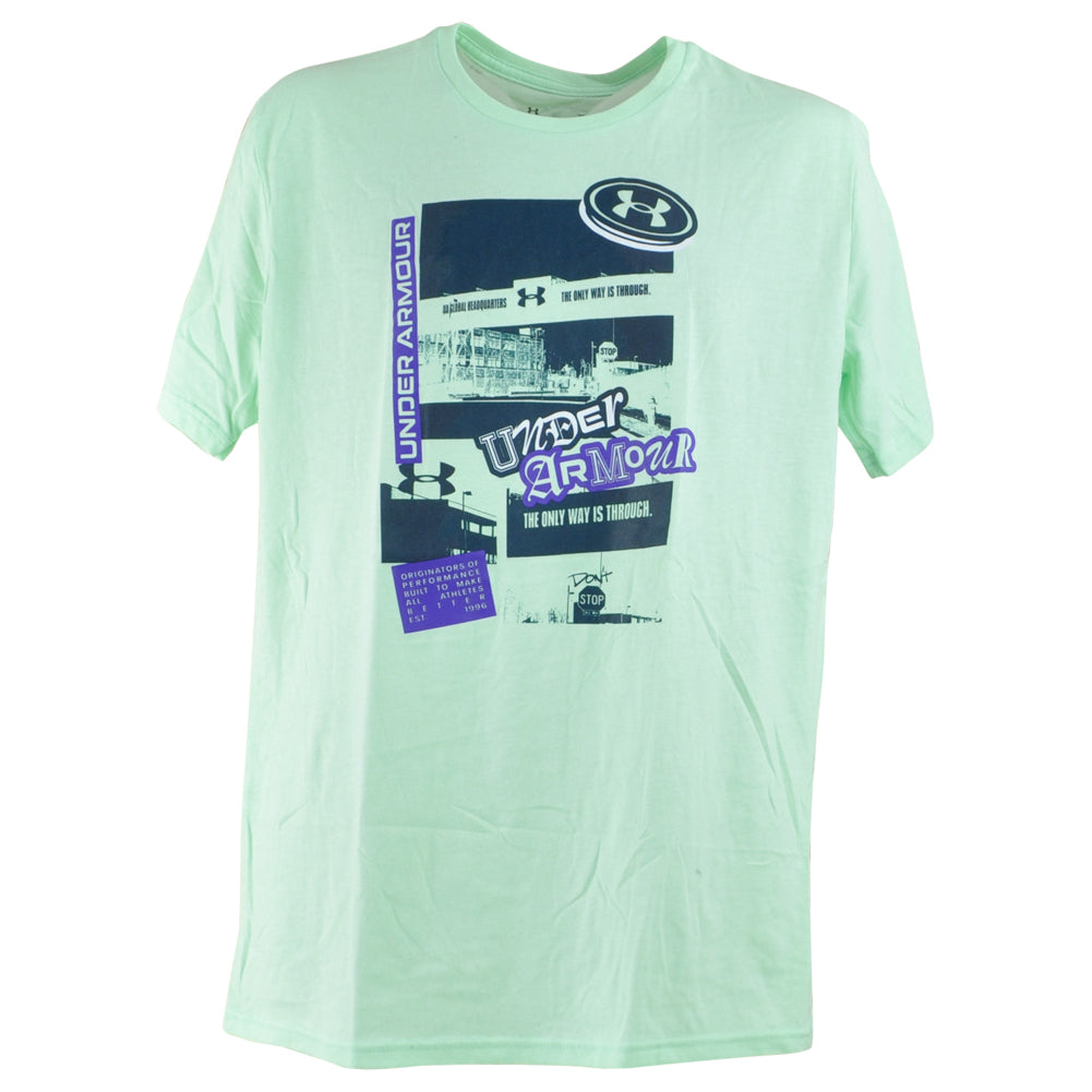 Under Armour Brand Athletes Logo Adult Men Short Sleeve Green Tshirt Tee