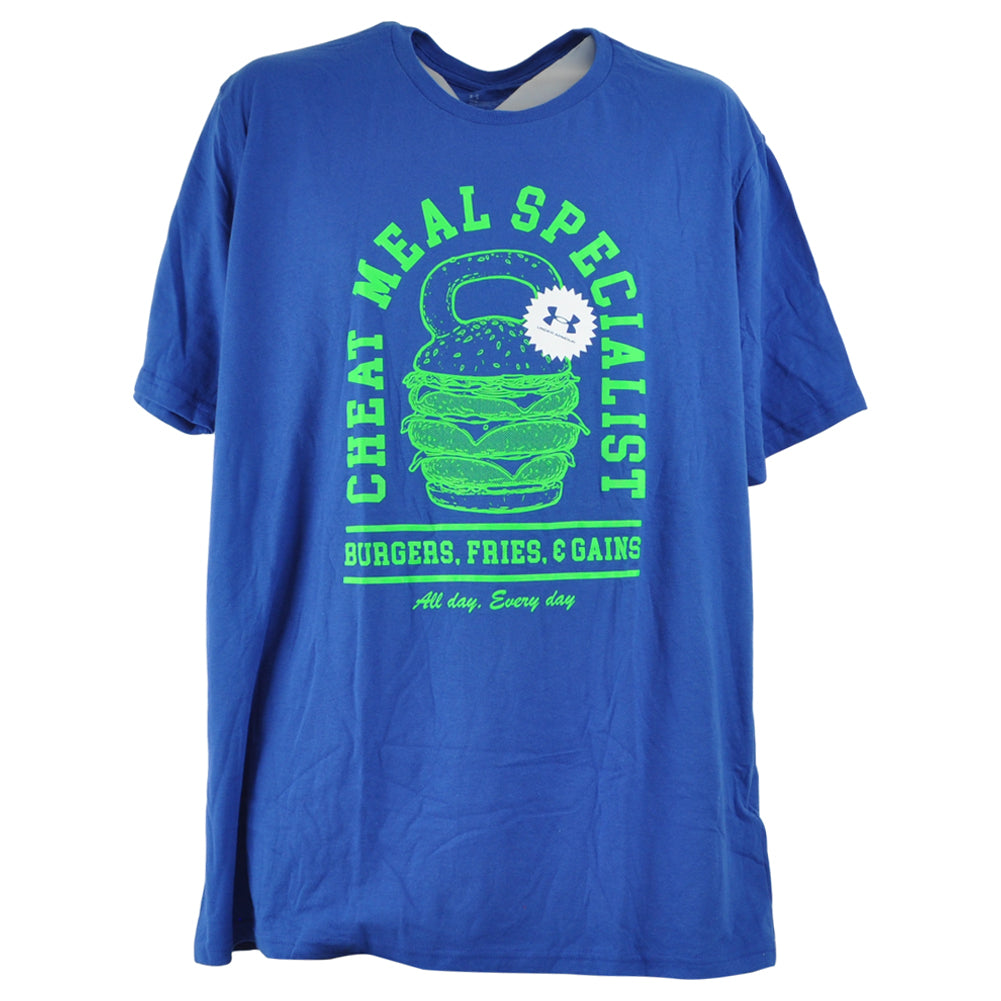 Under Armour Brand Cheat Meal Athletes Logo Adults Men Royal Tshirt Tee