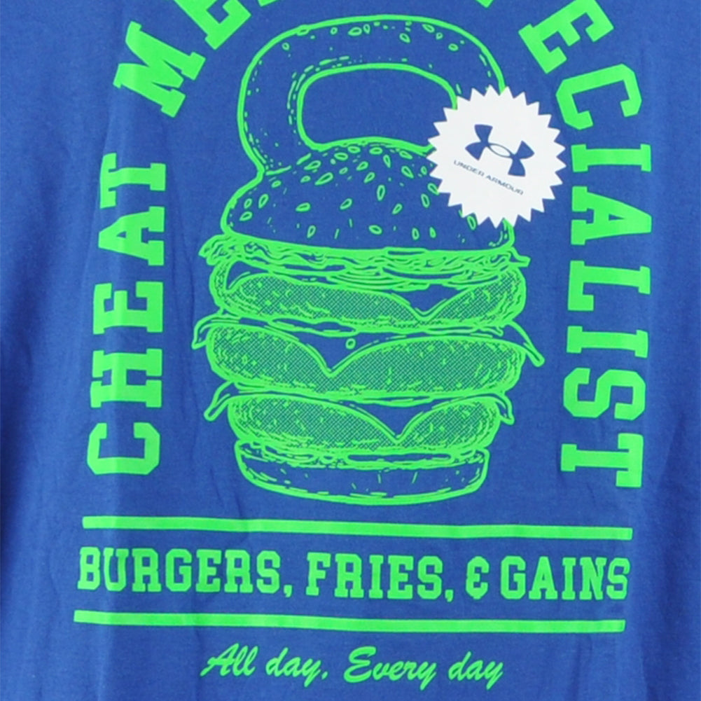 Under Armour Brand Cheat Meal Athletes Logo Adults Men Royal Tshirt Tee