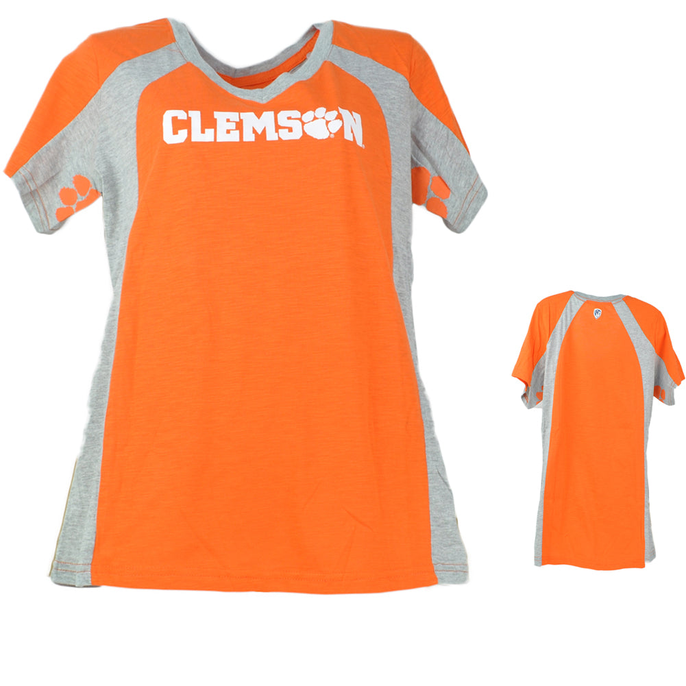 NCAA Clemson Tigers Ladies Orange Womens Tshirt Short Sleeve Tee Crew Neck