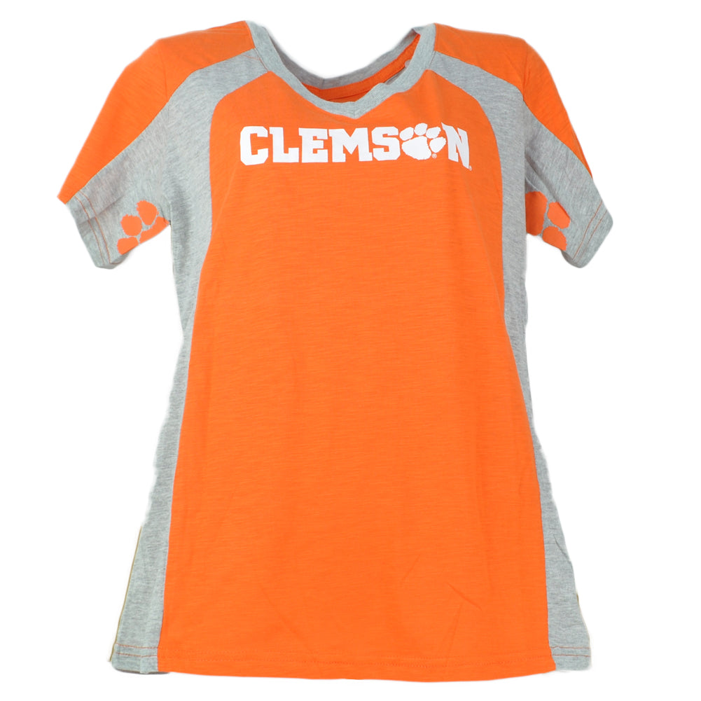 NCAA Clemson Tigers Ladies Orange Womens Tshirt Short Sleeve Tee Crew Neck