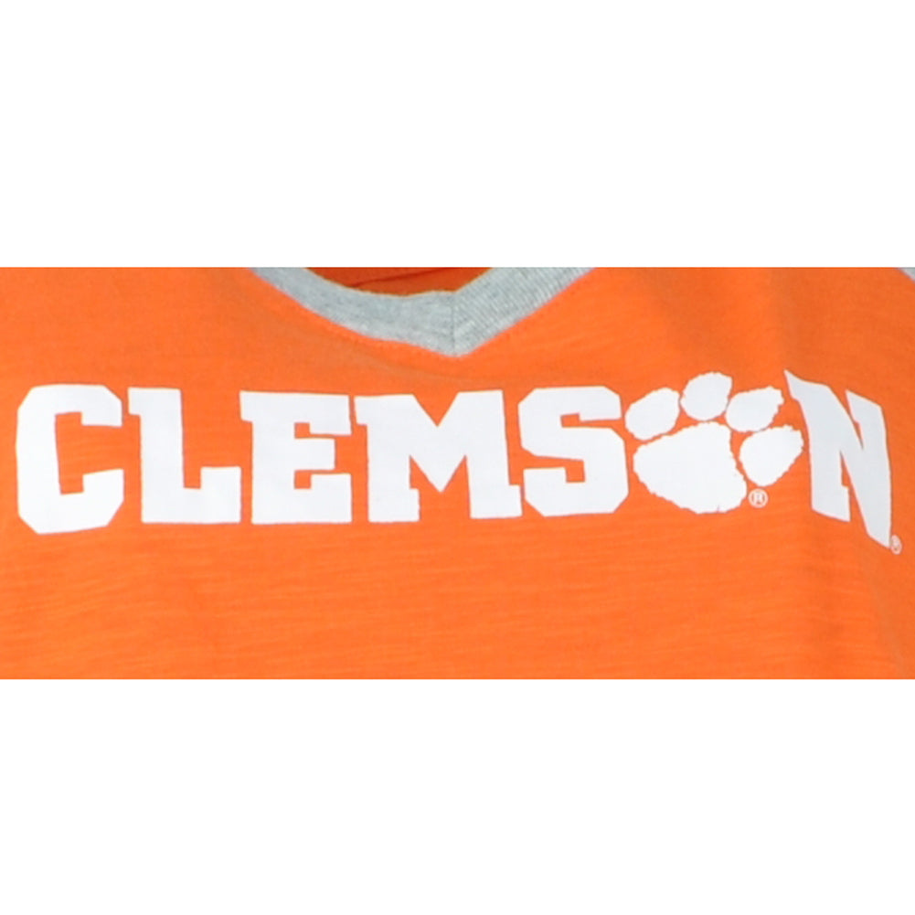 NCAA Clemson Tigers Ladies Orange Womens Tshirt Short Sleeve Tee Crew Neck