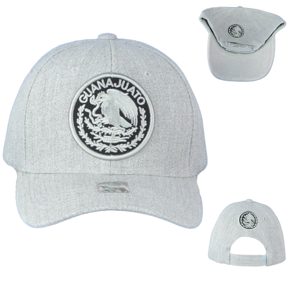Guanajato Mexico City Shield Grey Adjustable Adults Curved Bill Gorra Hat Cap